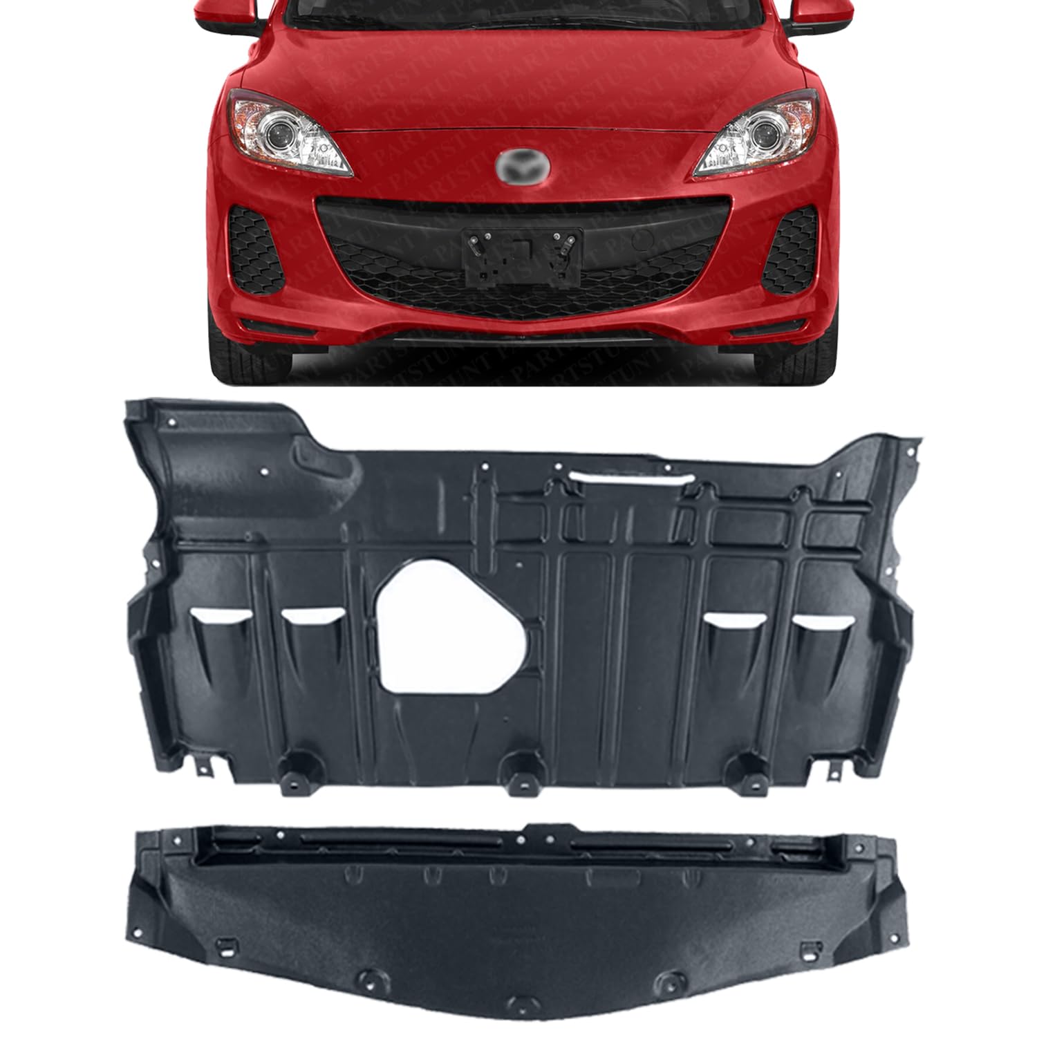 Amazon.com: PARTSTUNT Front & Rear Engine Splash Shield Under